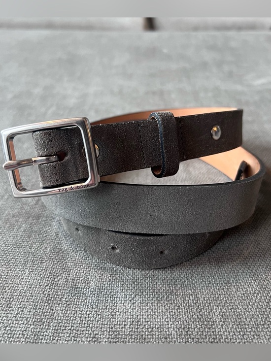 rag & bone Accessories - Rag & Bone Suede Belt Gray Silver Hardware